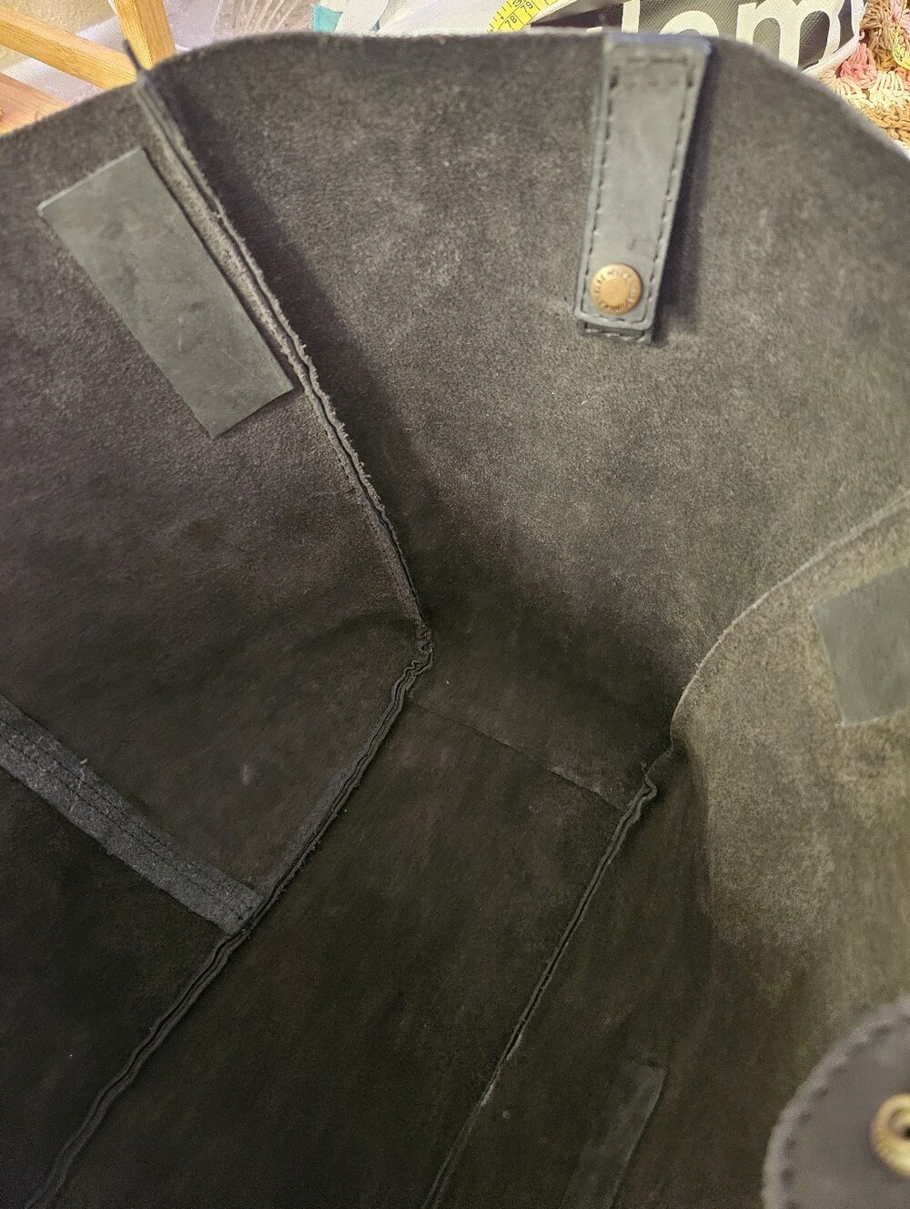 Velez Black Leather Tote Bag with Brown Straps. - Picture 11 of 16